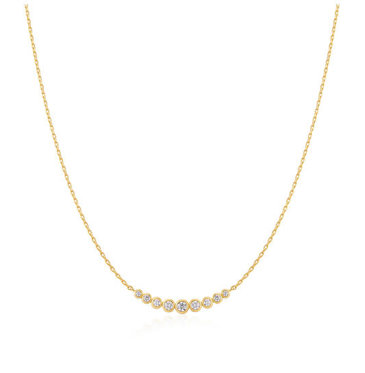  Luna Gaze - Colliers maillons - Argent / GP 14 carats - Zircone - 45cm